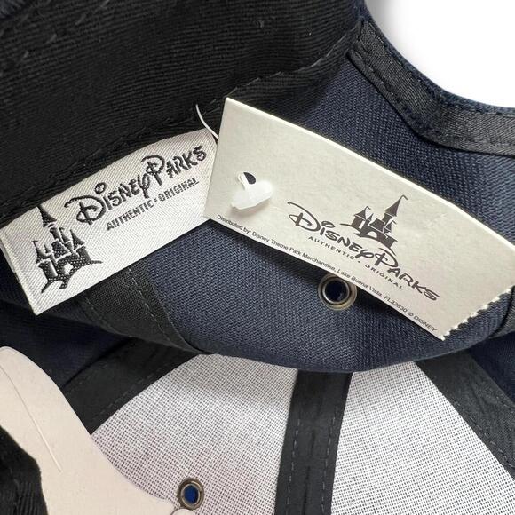 Disney Parks Mickey Mouse M Hat Navy Cream Cap Adult Adjustable Baseball Vintage - Picture 6 of 7